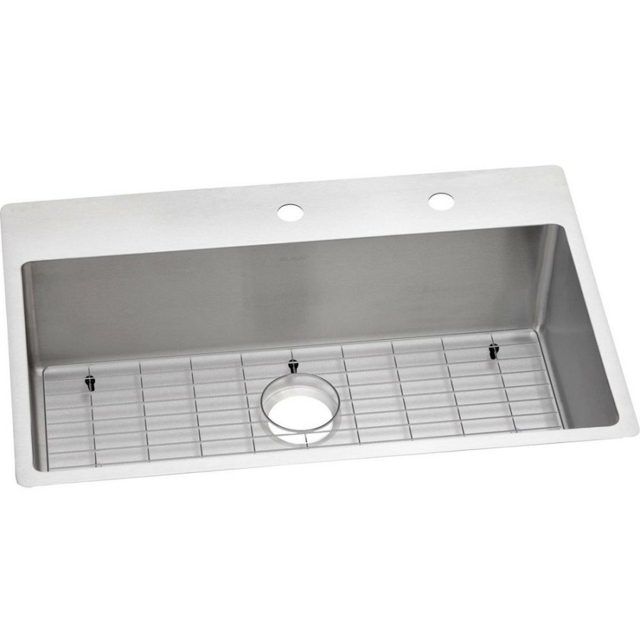 Kitchen Elkay | Elkay Ectsrs33229Tbgfr2 Crosstown Dual Mount 33 In. X 22 In. X 9 In. Single Bowl Stainless Steel Sink Kit