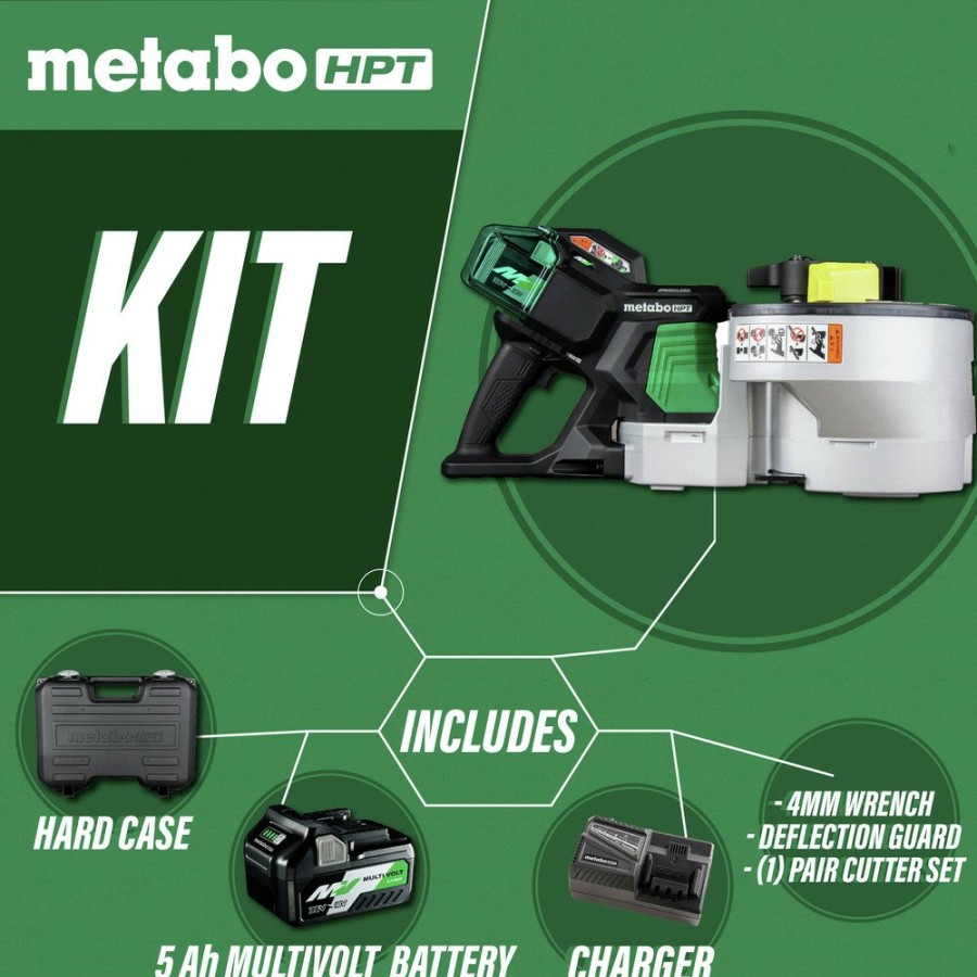 Plumbing And Drain Cleaning Metabo HPT | Metabo Hpt Vb3616Dam Multivolt 36V Brushless Lithium-Ion Cordless Rebar Bender/ Cutter Kit With 2 Batteries (4 Ah)