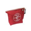 Tool Storage Klein Tools | Klein Tools 5539Red 10 In. X 3.5 In. X 8 In. Canvas Zipper Consumables Tool Pouch - Red