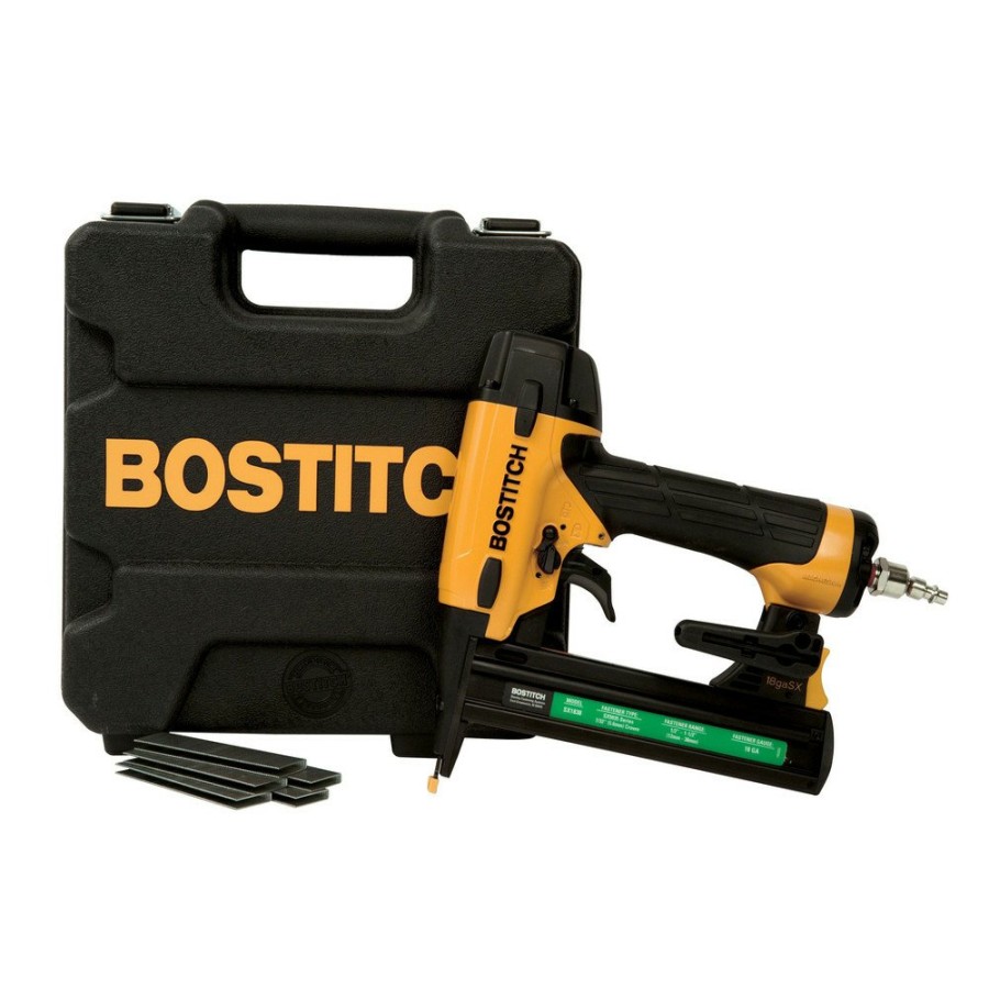 Air Tools And Equipment Bostitch Pneumatic Staplers | Bostitch Sx1838K 18-Gauge 7/32 In. Crown 1-1/2 In. Oil-Free Narrow Crown Finish Stapler Kit