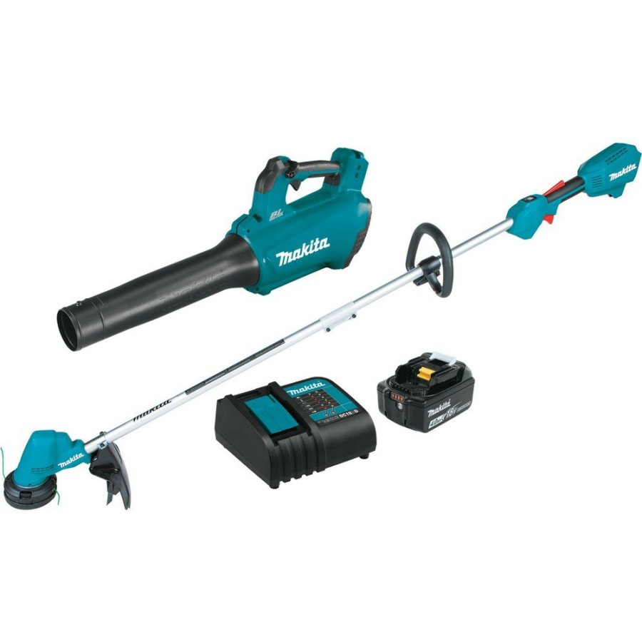 Outdoor Power Tools & Equipment Makita | Makita Xt287Sm1 18V Lxt Brushless Lithium-Ion 13 In. Cordless String Trimmer And Blower Combo Kit (4 Ah)