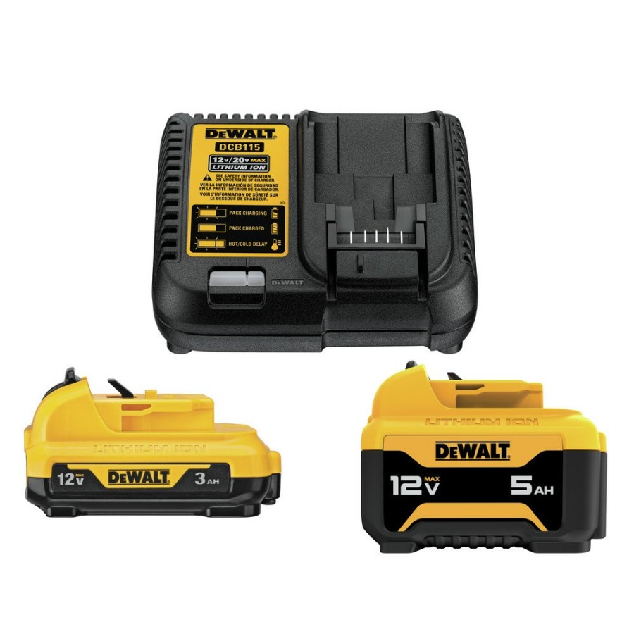 Batteries & Chargers Dewalt | Dewalt Dcb135C 2-Piece 12V 3 Ah / 5 Ah Lithium-Ion Batteries And Charger Starter Kit