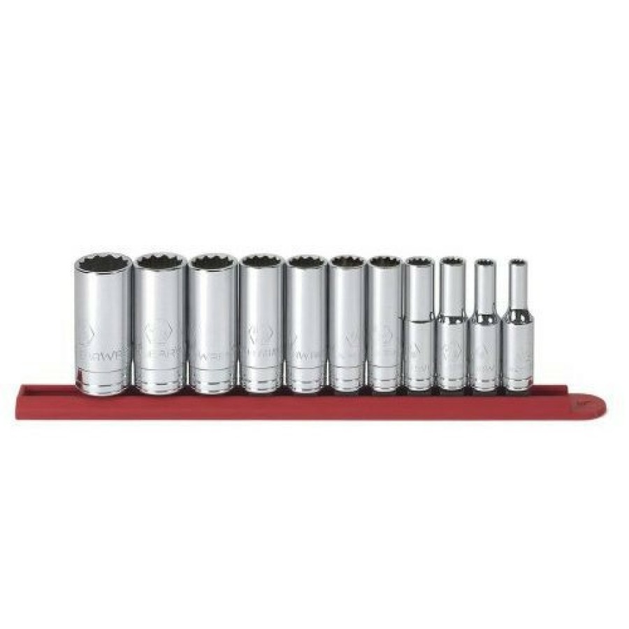 Hand Tools GearWrench Socket Sets | Gearwrench 80563 3/8 In. Dr 12Pt Deep Sae Socket Set, 11Pc