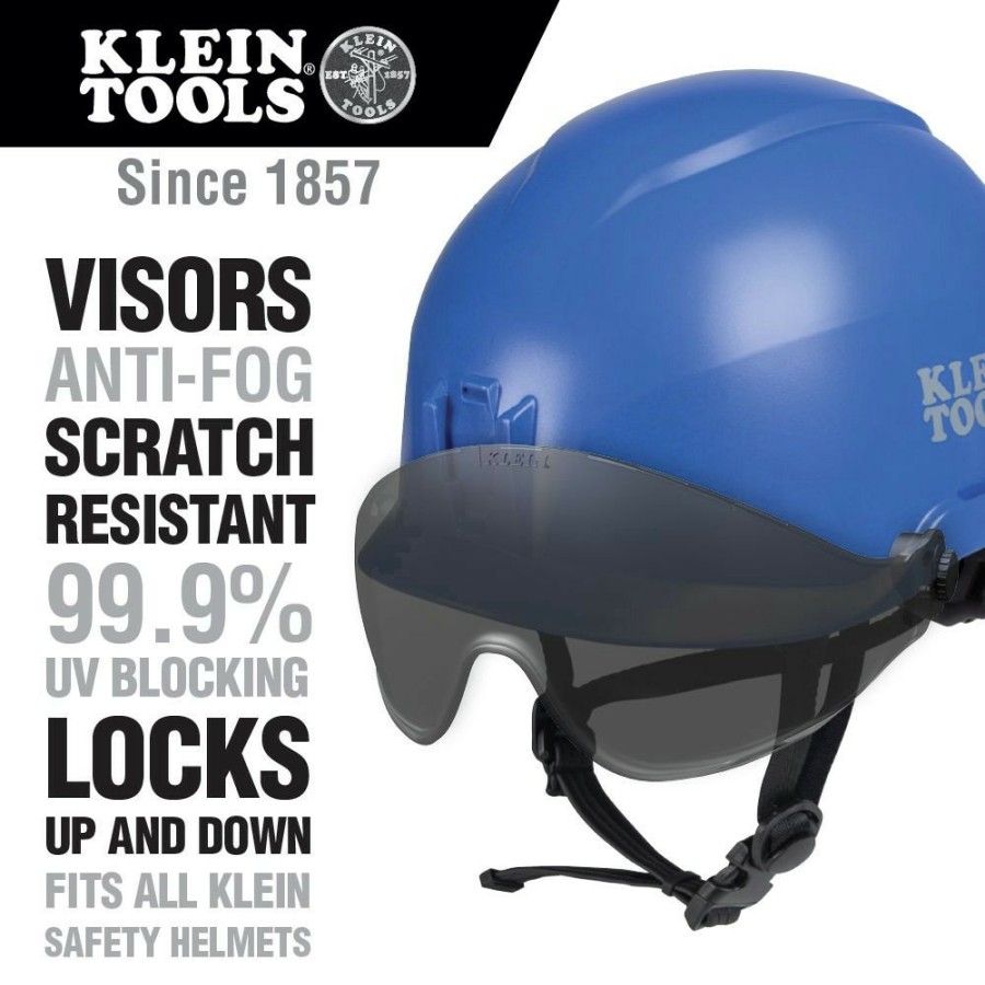 Safety Equipment Klein Tools Face Shields And Visors | Klein Tools Visorgray Safety Helmet Visor - Gray Tinted