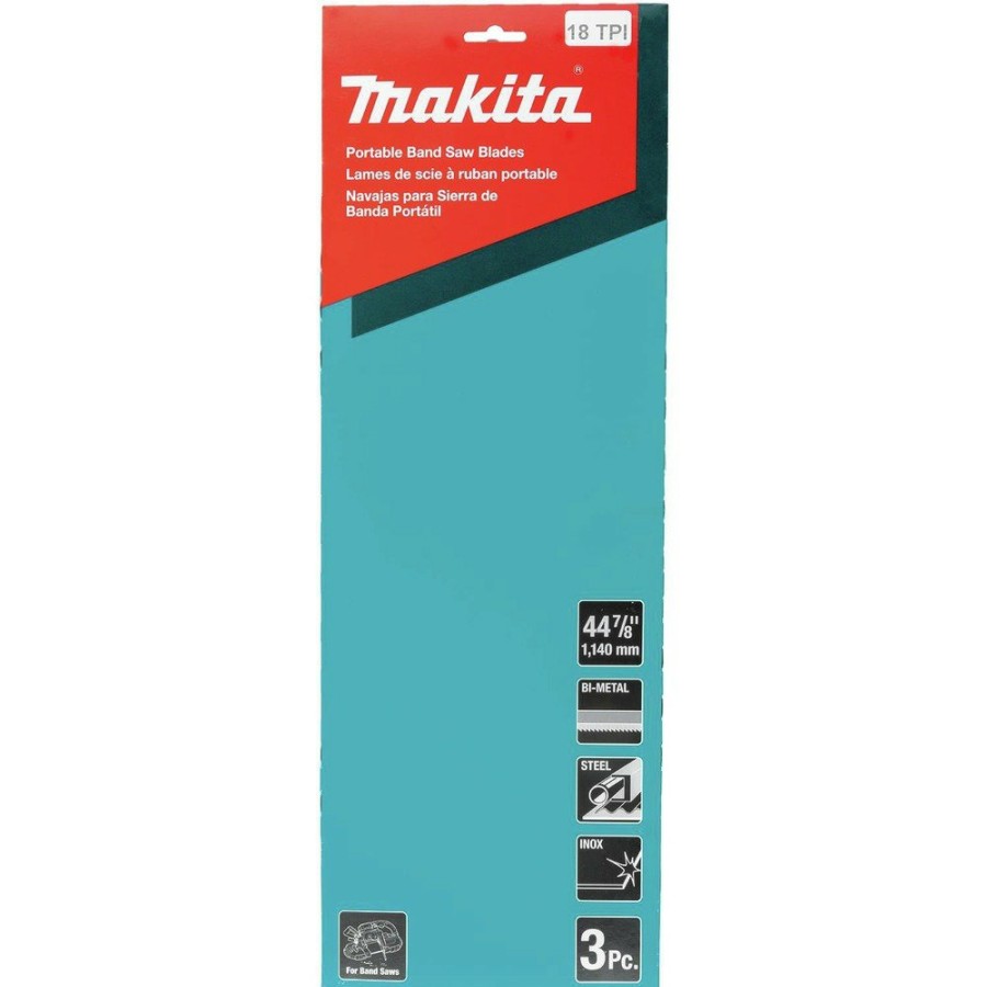 Power Tool Accessories Makita Band Saw Blades | Makita T-05608 (3/Pack) 44-7/8 In. 18 Tpi Bi-Metal Portable Band Saw Blade