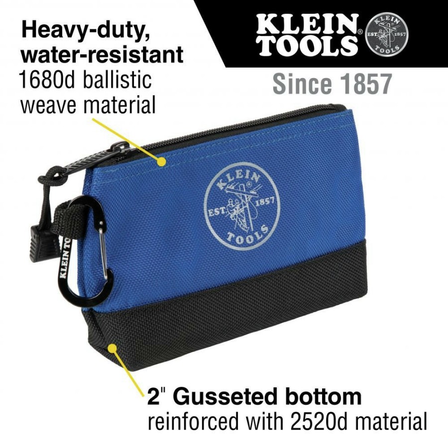 Tool Storage Klein Tools | Klein Tools 55559 2-Piece 7 In. And 14 In. Stand-Up Zipper Bags Set