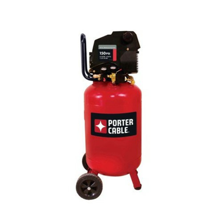 Air Tools And Equipment Porter-Cable Portable Air Compressors | Porter-Cable Pxcmf220Vw 1.5 Hp 20 Gallon Oil-Free Vertical Dolly Air Compressor