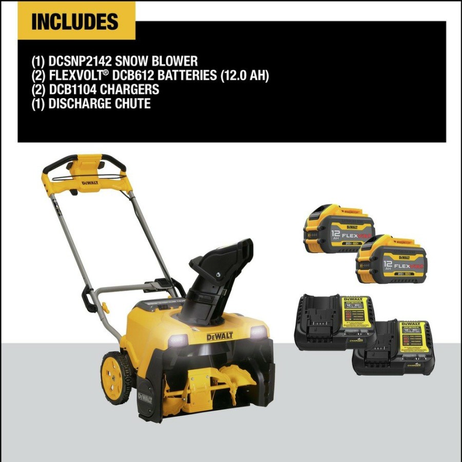 Outdoor Power Tools & Equipment Dewalt | Dewalt Dcsnp2142Y2 60V Max Single-Stage 21 In. Cordless Battery Powered Snow Blower