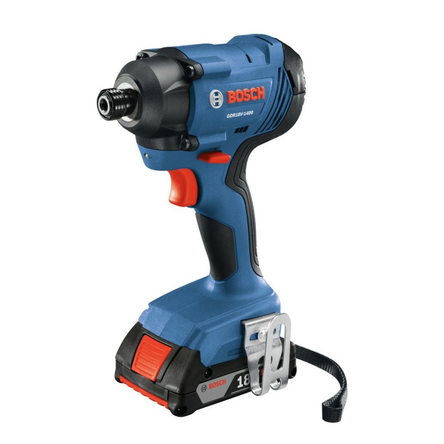 Power Tools Bosch Impact Drivers | Factory Reconditioned Bosch Gdr18V-1400B12-Rt 18V Compact Lithium-Ion 1/4 In. Cordless Hex Impact Driver Kit (2 Ah)