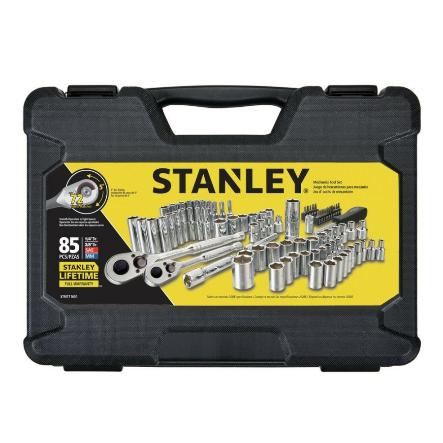 Hand Tools Stanley Socket Sets | Stanley Stmt71651 85-Piece 1/4 In. And 3/8 In. Drive Mechanic'S Tool Set