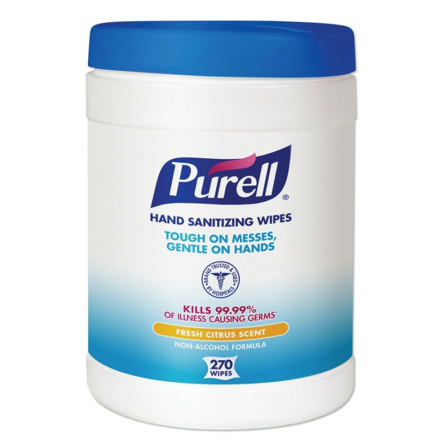 Facility Maintenance & Supplies PURELL Hand Wipes | Purell 9113-06 6.75 In. X 6 In. Sanitizing Hand Wipes - Fresh Citrus, White