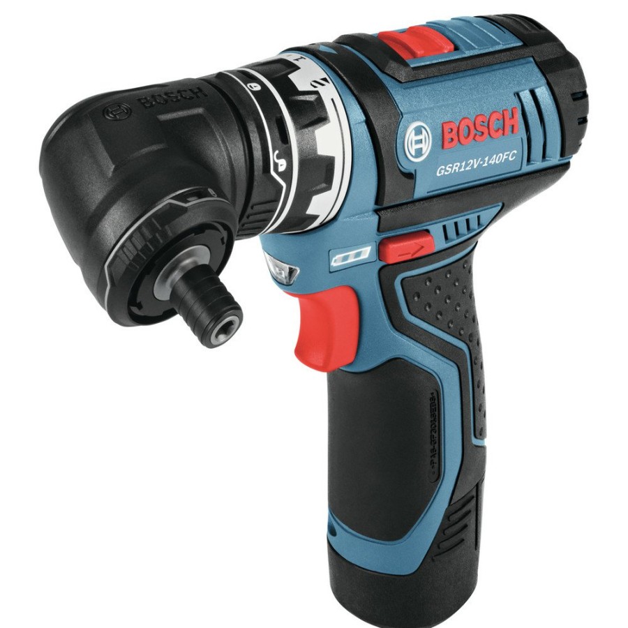 Power Tools Bosch Drill Drivers | Factory Reconditioned Bosch Gsr12V-140Fcb22-Rt 12V Lithium-Ion Max Flexiclick 5-In-1 1/4 In. Cordless Drill Driver System Kit (2 Ah)