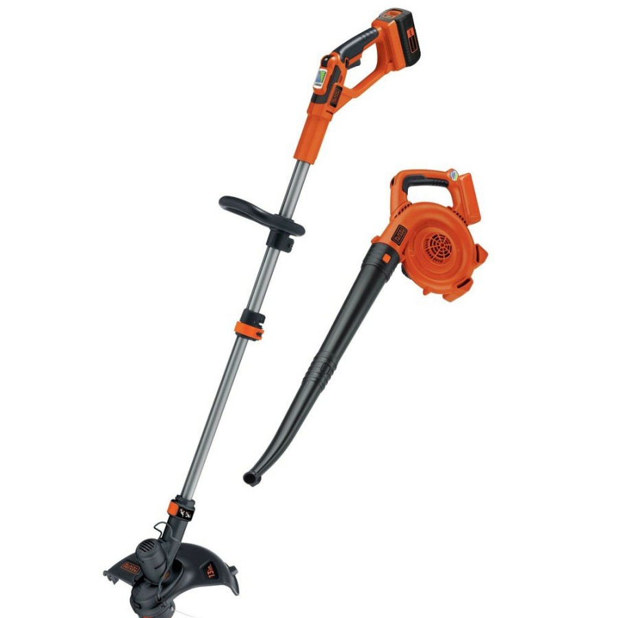 Outdoor Power Tools & Equipment Black & Decker | Black & Decker Lcc140 40V Max Lithium-Ion Cordless String Trimmer And Sweeper Kit (2 Ah)