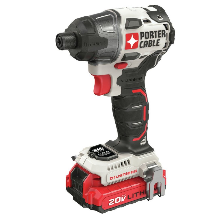 Power Tools Porter-Cable Impact Drivers | Porter-Cable Pcck647Lb 20V Max 1.5 Ah Cordless Lithium-Ion Brushless 1/4 In. Impact Driver Kit