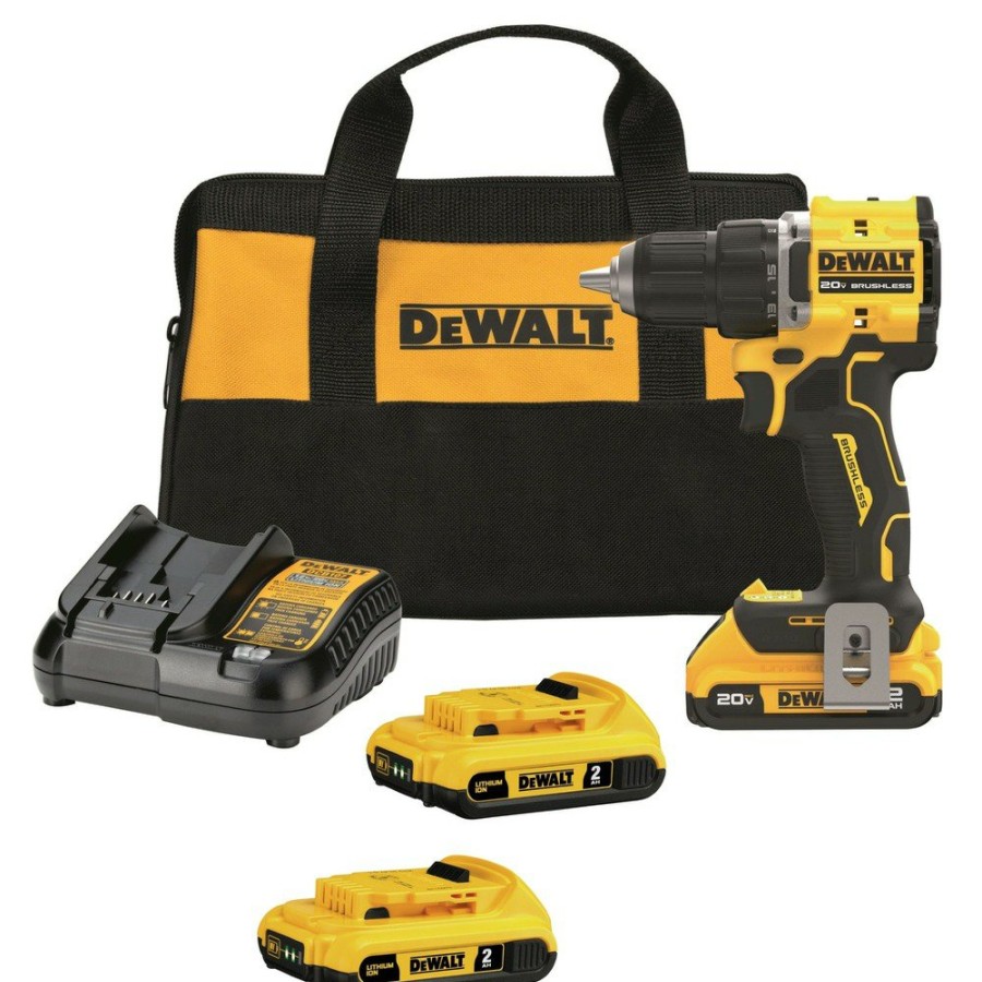 Power Tools Dewalt Drill Drivers | Dewalt Dcd794D1Dcb203-2-Bndl 20V Max Atomic Compact Series Brushless Lithium-Ion 1/2 In. Cordless Drill Driver Kit (2 Ah)