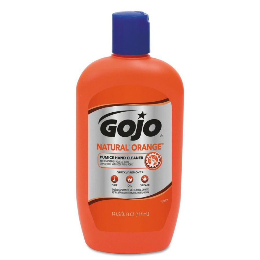 Facility Maintenance & Supplies GOJO Industries Hand Soaps | Gojo Industries 0957-12 Natural Orange 14 Oz. Pumice Hand Cleaner - Citrus (12/Carton)