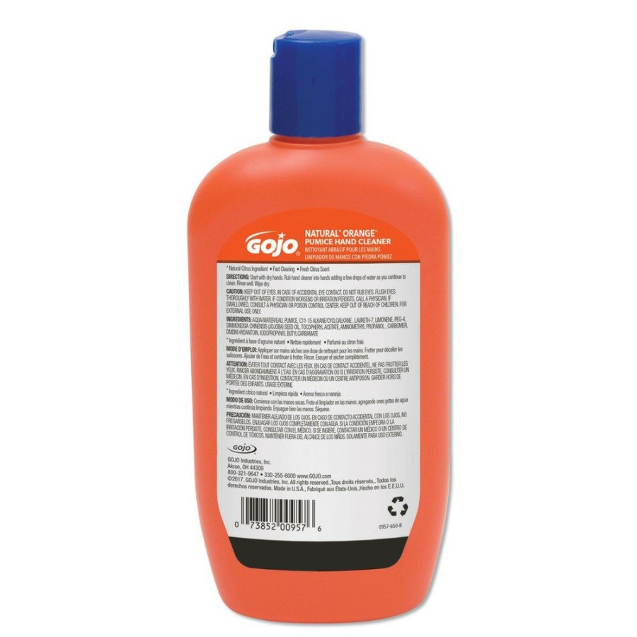 Facility Maintenance & Supplies GOJO Industries Hand Soaps | Gojo Industries 0957-12 Natural Orange 14 Oz. Pumice Hand Cleaner - Citrus (12/Carton)