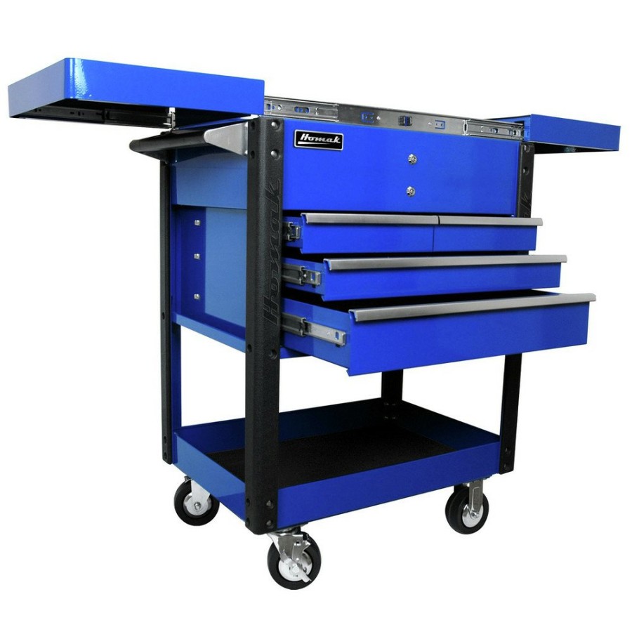 Tool Storage Homak | Homak Bl06043500 35 In. 4-Drawer Slide Top Cart - Blue