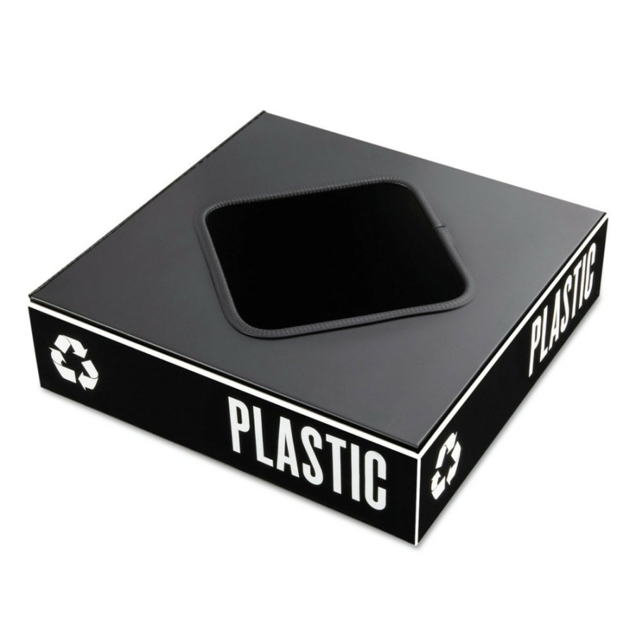 Facility Maintenance & Supplies Safco | Safco 2989Bl 15.25 In. X 15.25 In. X 2 In. Public Square Recycling Container Lid - Black