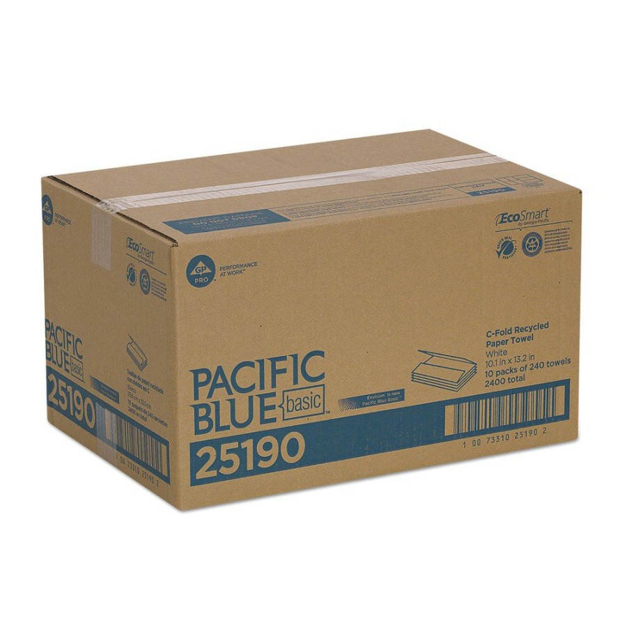 Facility Maintenance & Supplies Georgia Pacific Professional | Georgia Pacific Professional 25190 10.1 In. X 12.7 In. 1-Ply Pacific Blue Basic C-Fold Paper Towel - White (2400/Carton)