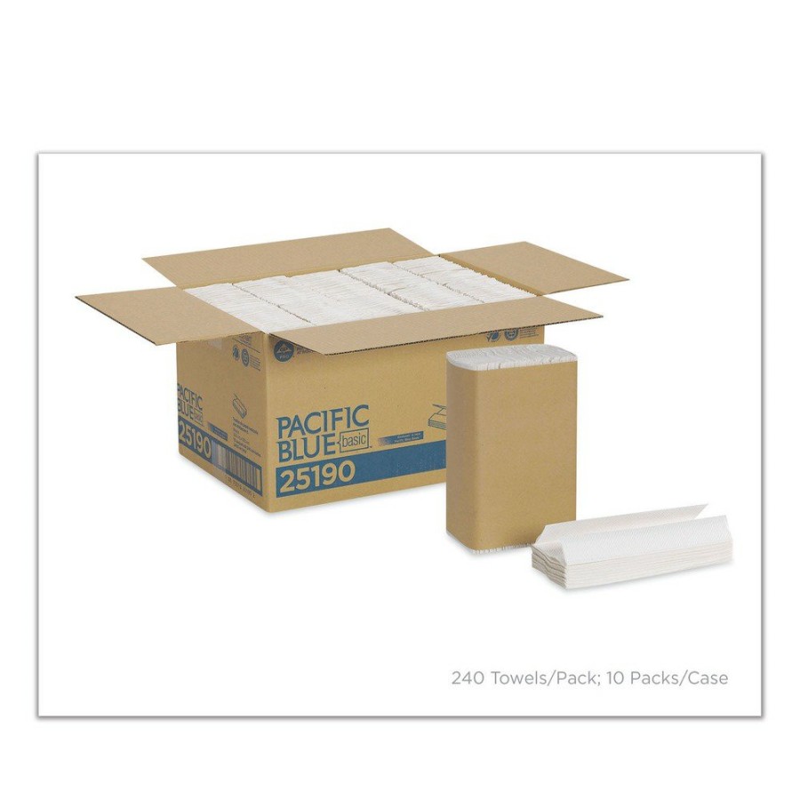 Facility Maintenance & Supplies Georgia Pacific Professional | Georgia Pacific Professional 25190 10.1 In. X 12.7 In. 1-Ply Pacific Blue Basic C-Fold Paper Towel - White (2400/Carton)