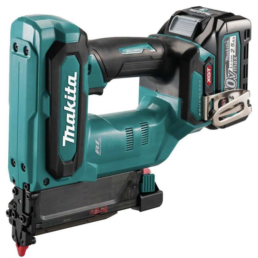 Power Tools Makita Nailers | Makita Gtp01D1 40V Max Xgt Brushless Lithium-Ion 23 Gauge Cordless Pin Nailer Kit (2.5 Ah)