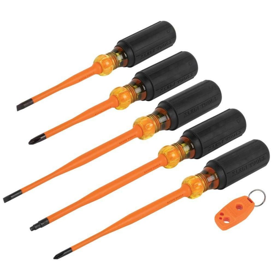 Hand Tools Klein Tools | Klein Tools 33736Ins 1000V Slim-Tip Insulated Magnetizer And Screwdriver Set