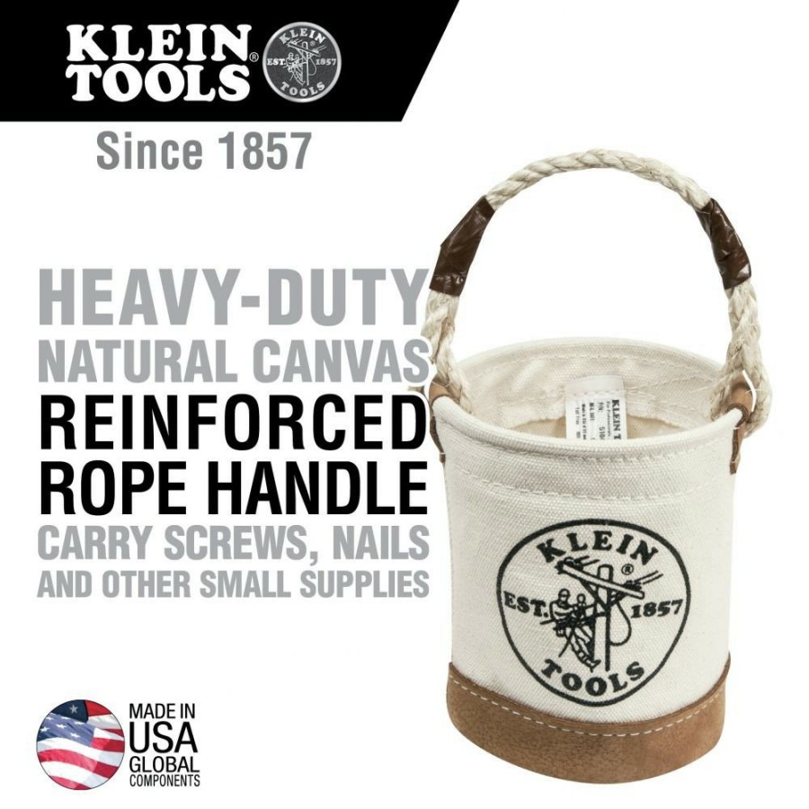 Tool Storage Klein Tools | Klein Tools 5104Mini Leather-Bottom Mini Tool Bucket