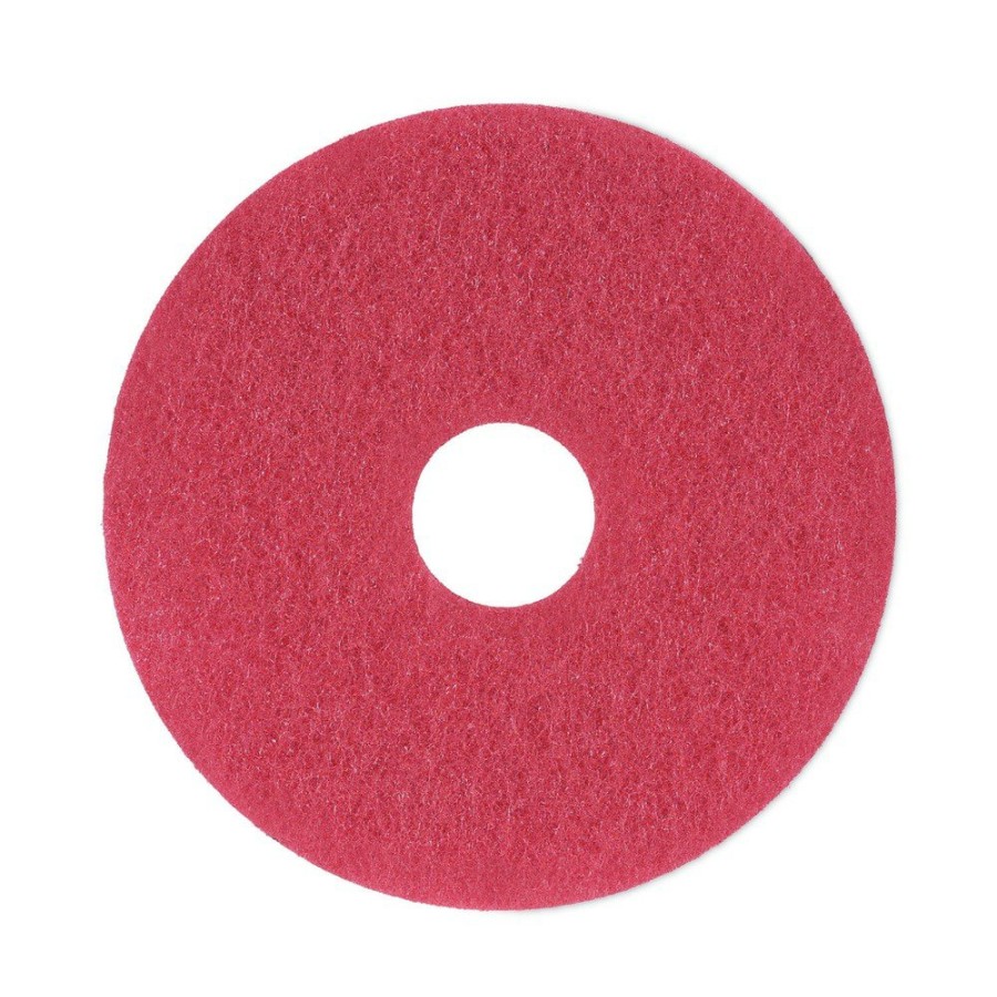 Facility Maintenance & Supplies Boardwalk Cleaning Tools | Boardwalk Bwk4013Red 13 In. Diameter Buffing Floor Pads - Red (5/Carton)