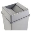 Facility Maintenance & Supplies Rubbermaid Commercial | Rubbermaid Commercial Fg266400Gray 20.13 In. Plastic Untouchable Square Swing Top Lid - Gray