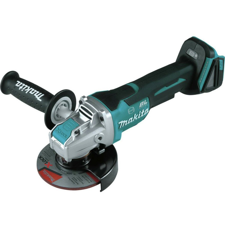 Power Tools Makita Angle Grinders | Makita Xag26Z 18V Lxt Brushless Lithium-Ion 4-1/2 In. / 5 In. Cordless Paddle Switch X-Lock Angle Grinder With Aft (Tool Only)