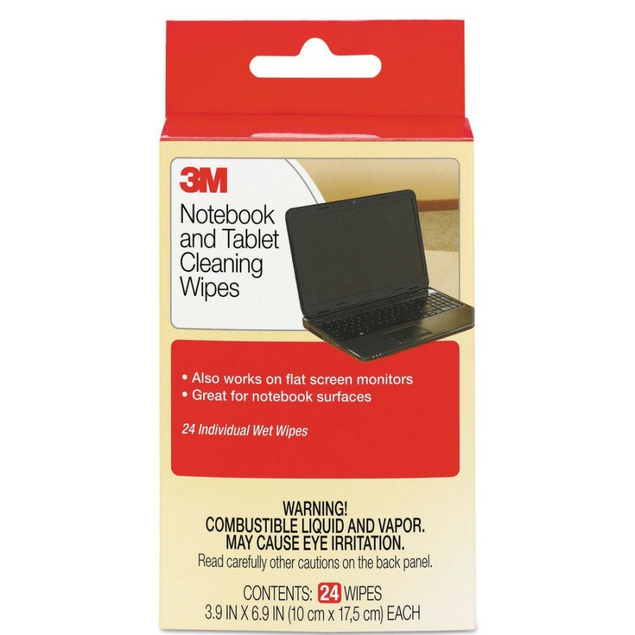 Facility Maintenance & Supplies 3M Hand Wipes | 3M Cl630 7 In. X 4 In. 1-Ply Notebook Screen Cloth Cleaning Wet Wipes - Unscented, White (24/Pack)