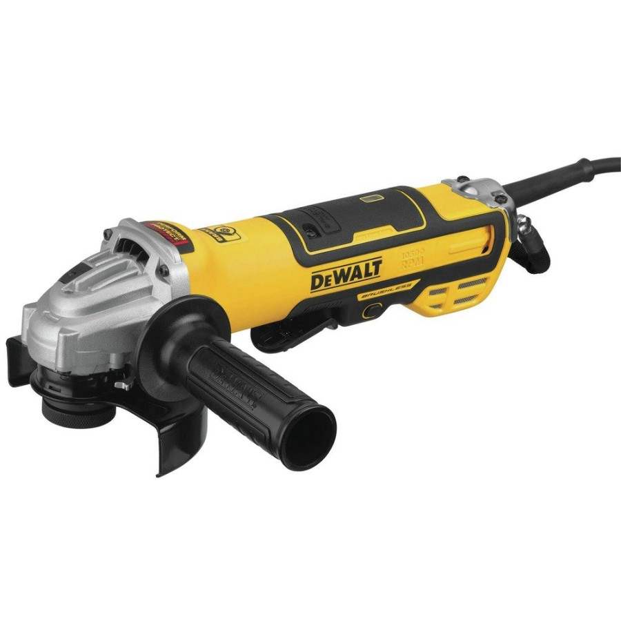 Power Tools Dewalt Angle Grinders | Dewalt Dwe43214N 13 Amp Brushless No Lock-On Paddle Switch 5 In. Corded Small Angle Grinder With Kickback Brake