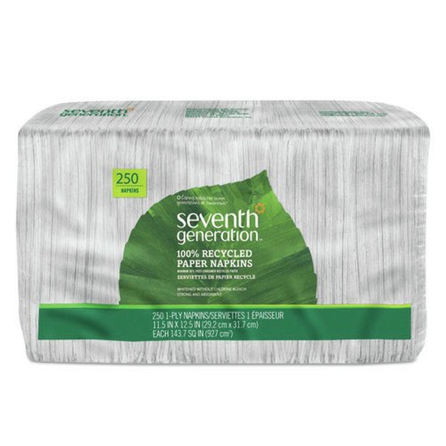 Facility Maintenance & Supplies Seventh Generation | Seventh Generation 13713 100% Recycled 11-1/2 In. X 12-1/2 In. 1-Ply Napkins - White (250/Pack)