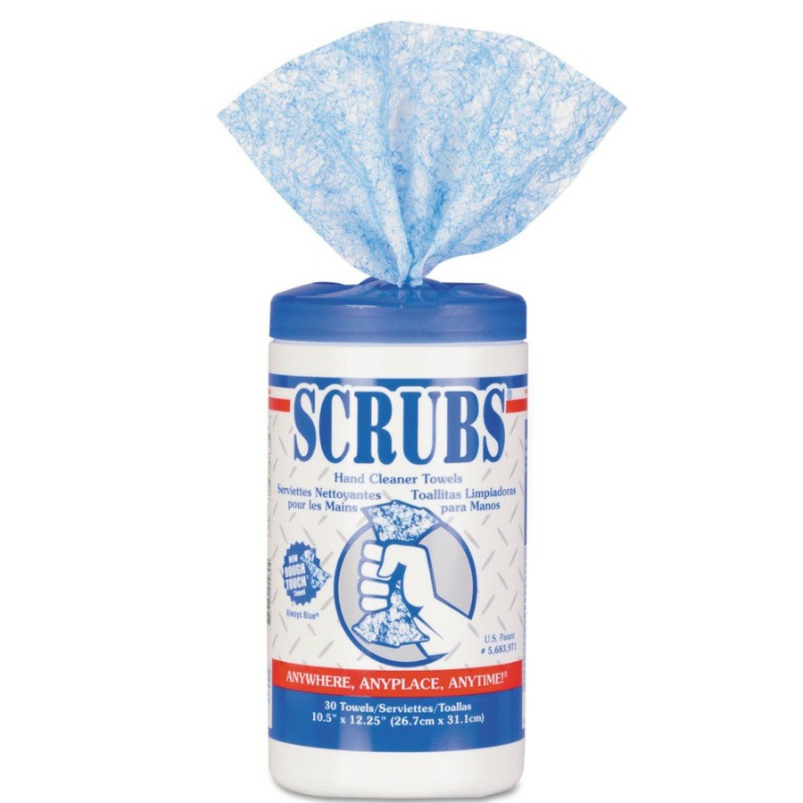 Facility Maintenance & Supplies SCRUBS | Scrubs 42230 10 In. X 12 In. Hand Cleaner Towels - Blue/White