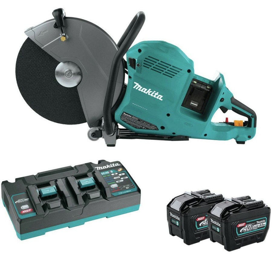 Concrete Tools Makita | Makita Gec01Pl 80V Max Xgt (40V Max X2) Brushless Lithium-Ion 14 In. Cordless Aft Power Cutter Kit With Electric Brake And 2 Batteries (8 Ah)