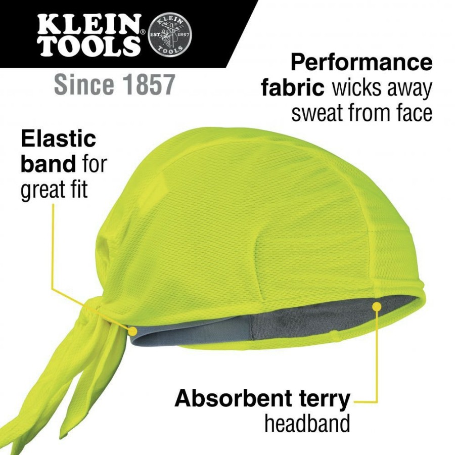 Clothing And Gear Klein Tools | Klein Tools 60546 2-Piece Cooling Do Rag Set - Universal Size, High-Visibility Yellow