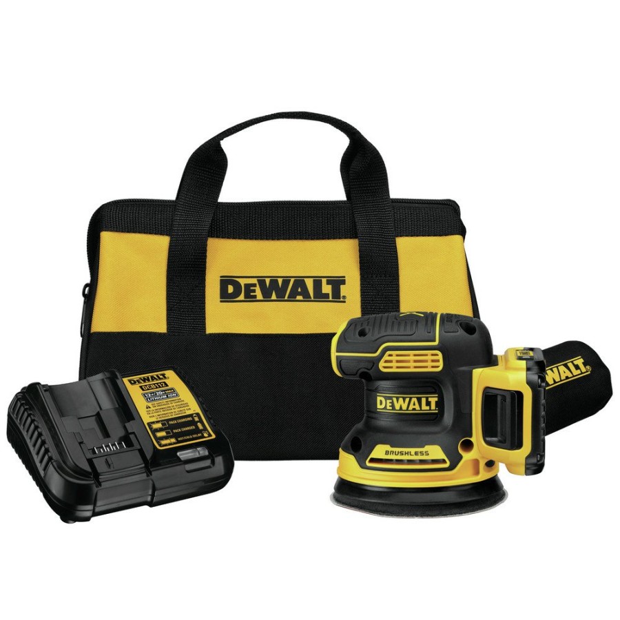 Power Tools Dewalt Random Orbital Sanders | Dewalt Dcw210D1 20V Max Xr Brushless Lithium-Ion Variable Speed 5 In. Cordless Random Orbital Sander Kit (2 Ah)