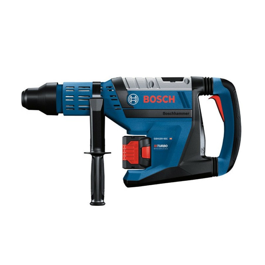 Power Tools Bosch Rotary Hammers | Factory Reconditioned Bosch Gbh18V-45Ck24-Rt Profactor 18V Hitman Connected-Ready Sds-Max Brushless Lithium-Ion 1-7/8 In. Cordless Rotary Hammer Kit With 2 Batteries (8.0 Ah)