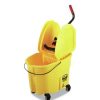 Facility Maintenance & Supplies Rubbermaid Commercial Cleaning Tools | Rubbermaid Commercial Fg757788Yel 35 Qt. Wavebrake 2.0 Down-Press Plastic Bucket/Wringer Combos - Yellow