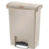 Facility Maintenance & Supplies Rubbermaid Commercial | Rubbermaid Commercial 1883456 Streamline 8-Gallon Resin Front Step Style Step-On Container - Beige