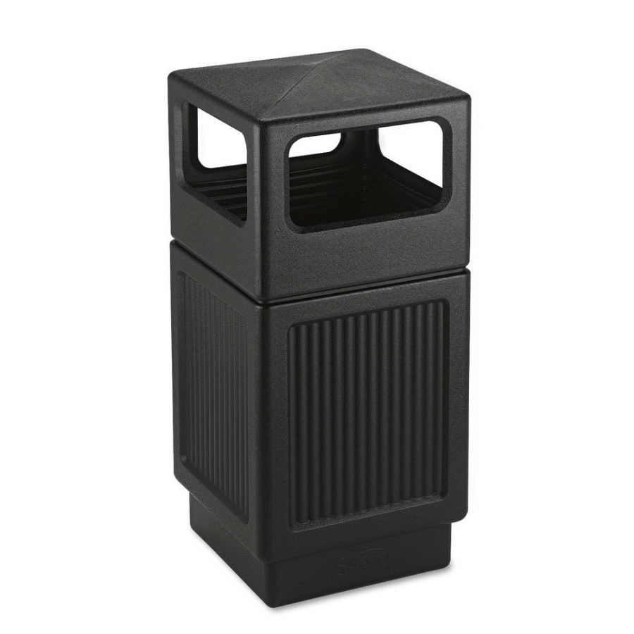 Facility Maintenance & Supplies Safco | Safco 9476Bl Canmeleon 38-Gallon Polyethylene Side-Open Recessed Panel Receptacles - Black