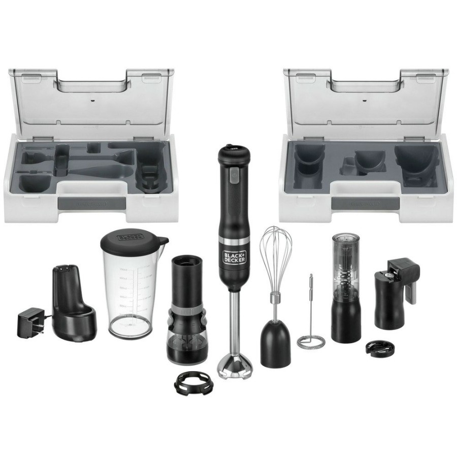 Kitchen Black & Decker | Black & Decker Bckm1016Ks10 Kitchen Wand Variable Speed Lithium-Ion 6-In-1 Cordless Black Kitchen Multi-Tool Kit