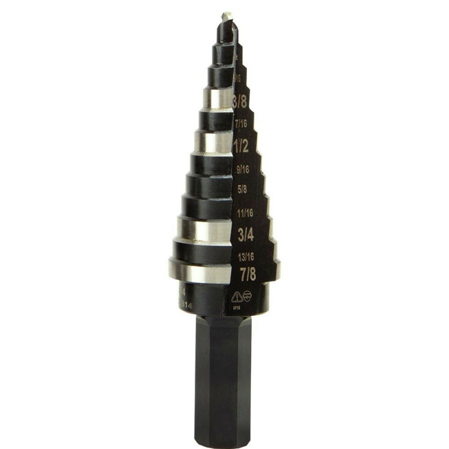 Power Tool Accessories Klein Tools Bits And Bit Sets | Klein Tools Ktsb14 3/16 In. - 7/8 In. #14 Double-Fluted Step Drill Bit