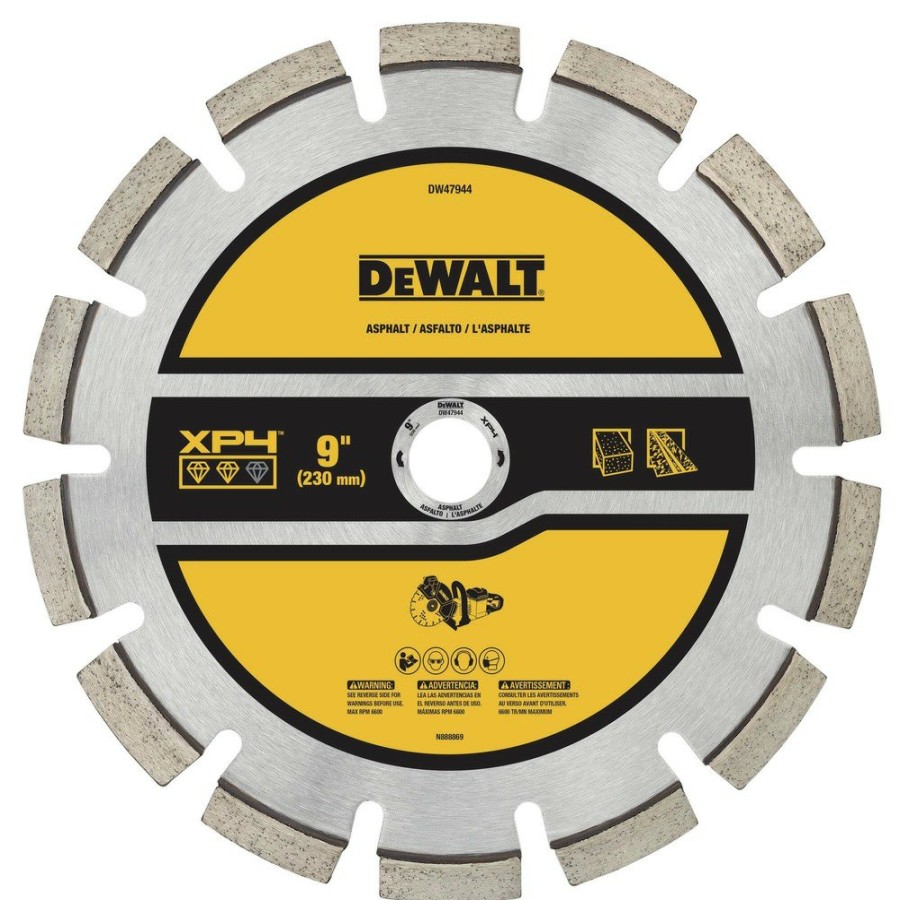 Power Tool Accessories Dewalt Circular Saw Blades | Dewalt Dw47944 9 In. Xp4 Asphalt Segmented Diamond Blade