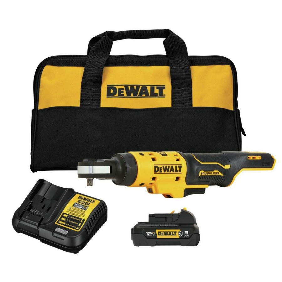 Power Tools Dewalt | Dewalt Dcf504Gg1 12V Max Xtreme Brushless Lithium-Ion 1/4 In. Cordless Ratchet Kit (3 Ah)