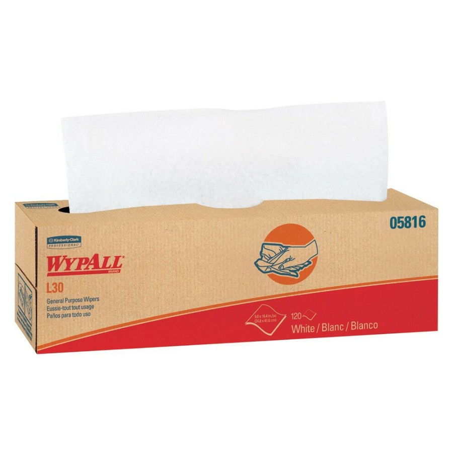 Facility Maintenance & Supplies WypAll | Wypall 05816 L30 Pop-Up Box 9.8 In. X 16.4 In. Towels - White (120/Box, 6 Boxes/Carton)