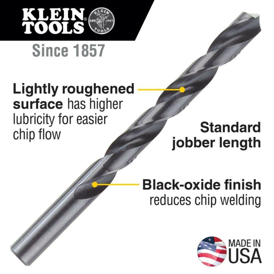 Power Tool Accessories Klein Tools Bits And Bit Sets | Klein Tools 53122 118 Degree Regular Point 13/32 In. High Speed Drill Bit