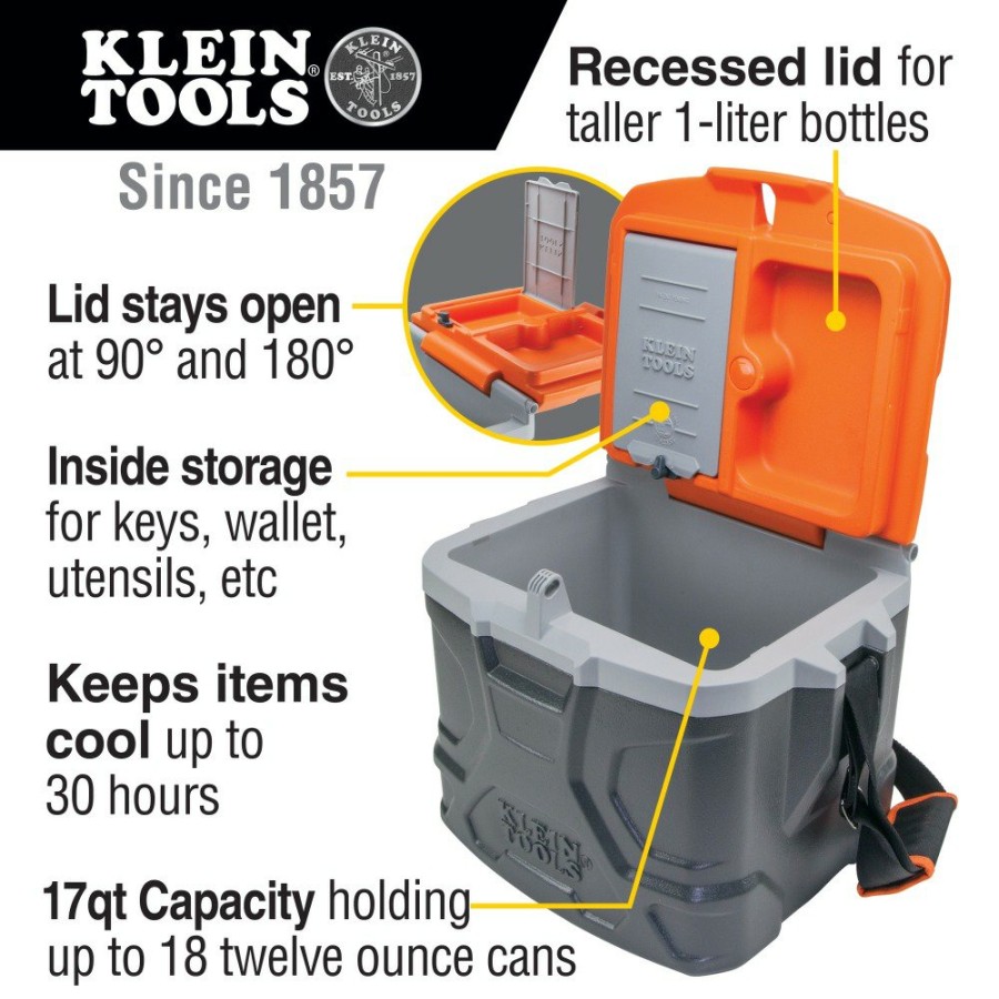 Clothing And Gear Klein Tools | Klein Tools 55600 Tradesman Pro Tough Box 17 Quart Cooler