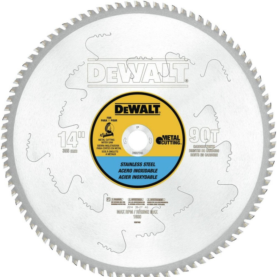 Power Tool Accessories Dewalt Circular Saw Blades | Dewalt Dwa7749 14 In. 90T Stainless Steel Metal Cutting Blade